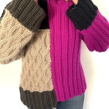 Two- Faced Mock Neck pullover