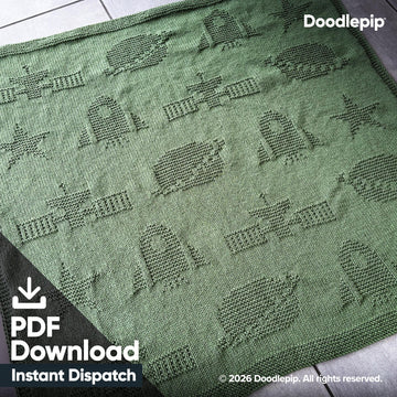 Space Rocket Knit Blanket