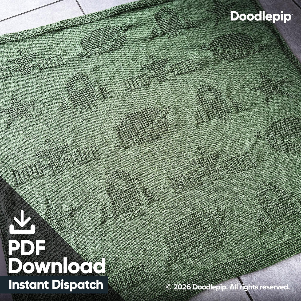 Space Rocket Knit Blanket