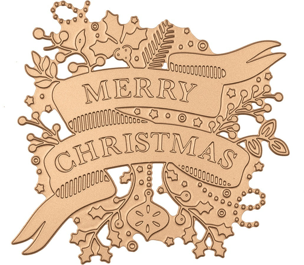 Spellbinders Glimmer Hot Foil Plate - Merry Christmas Banner
