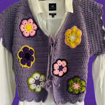 African Violet Crochet Cardigan