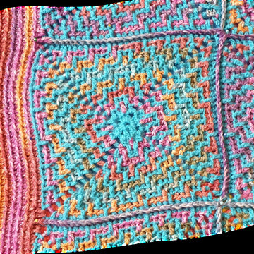 Mosaic Crochet Granny Square Blanket