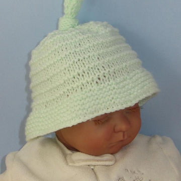 Baby Big Brim Stripey Topknot Beanie Hat