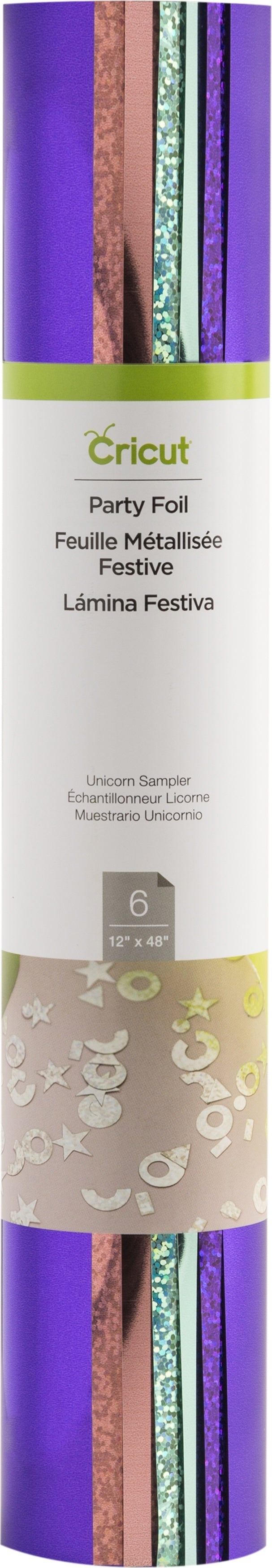 Cricut Party Foil 12"X48" Vinyl Sampler 6/Pkg - Unicorn