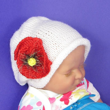 Baby Poppy Flower Slouch Hat