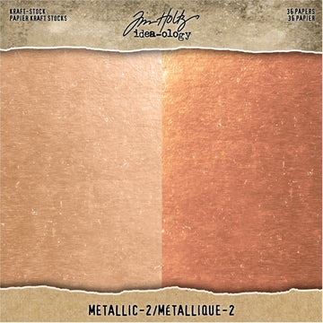 Advantus Idea-Ology Paper Stash Kraft Metallic Paper Pad 8"X8" 36/Pkg - Metallic 2