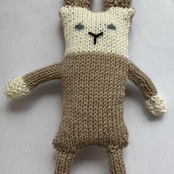 The rabbit knitted soft toy