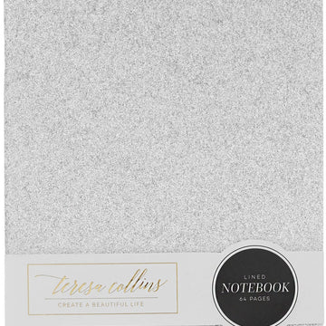 Teresa Collins Designer Notebook 6"X8" - Silver Glitter