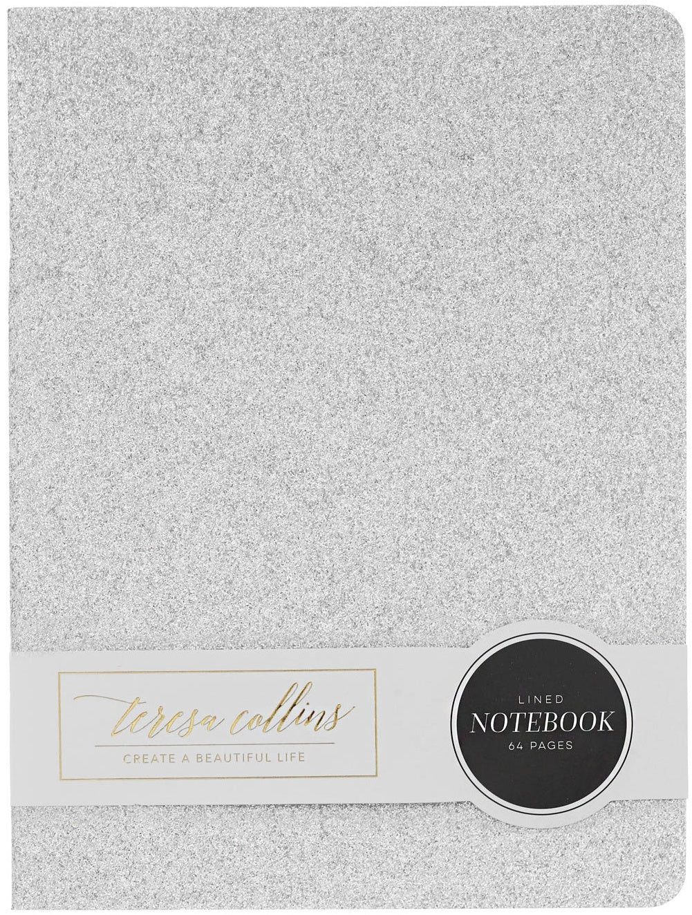 Teresa Collins Designer Notebook 6"X8" - Silver Glitter