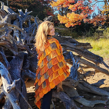 Autumn Leaves Shawl - top down crochet