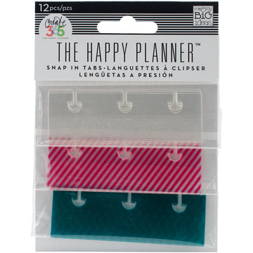 Happy Planner Adhesive Snap-In Tabs 12/Pkg - Brights