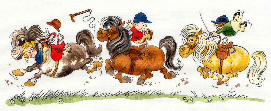 Bothy Threads Horse Play Cross Stitch Kit - 50cm x 20cm
