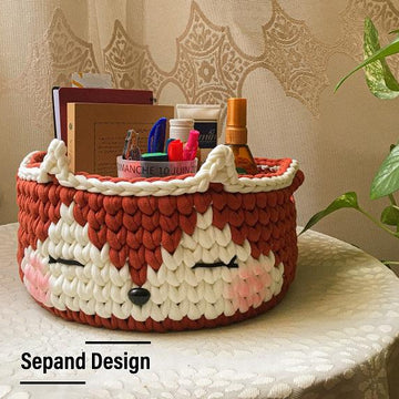 Recycled (t-shirt) yarn basket container-105