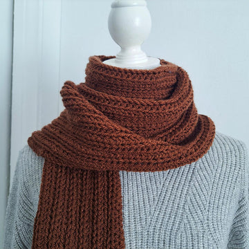 Crochet Ribbed Man Scarf Pattern