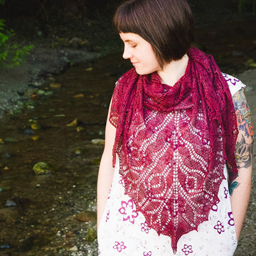 Tulips Triangular Shawl and Square Baby Blanket in SweetGeorgia Cashsilk Lace and Superwash Worsted - Downloadable PDF