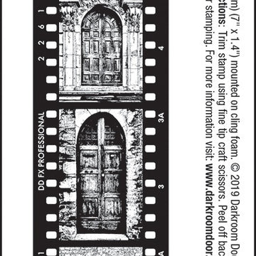 Darkroom Door Filmstrip Cling Stamp 1.4"X7" - Doors