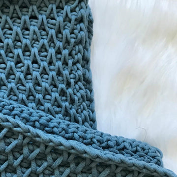 Cottage Throw Pillow - Tunisian Crochet