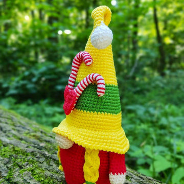 Christmas gnome (girl) with candy canes