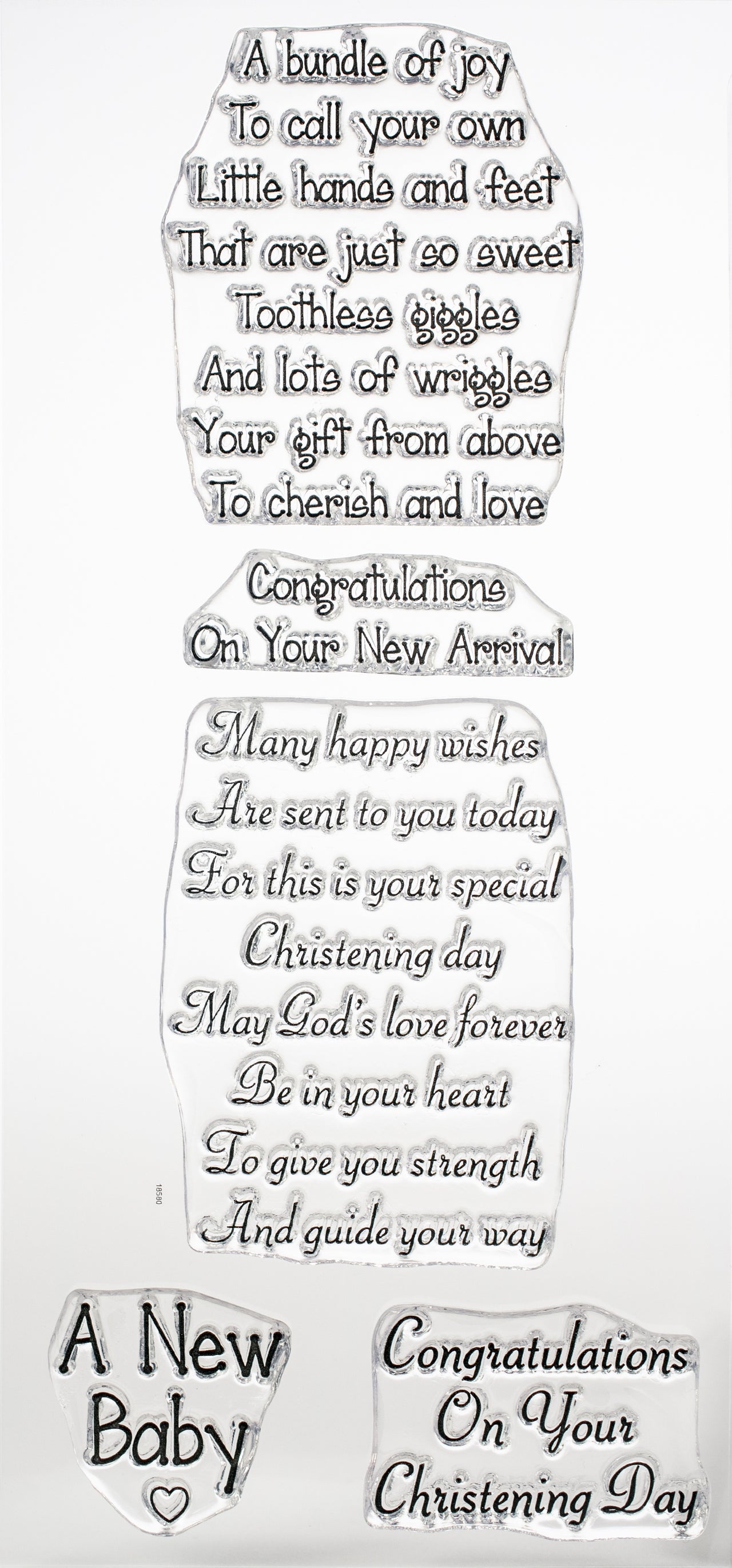 Creative Expressions Sentimentally Yours By Phill Martin Clear Stamp Set - New Baby & Christening Verses