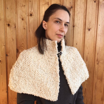 Bouclé Knit Cape