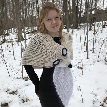 White Fox Long Scarf