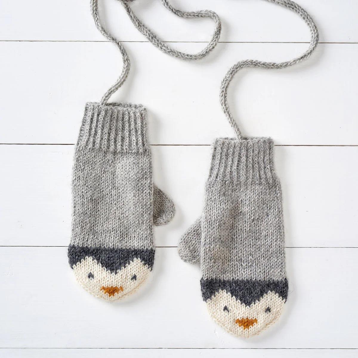 Penguin Mittens Knitting Pattern