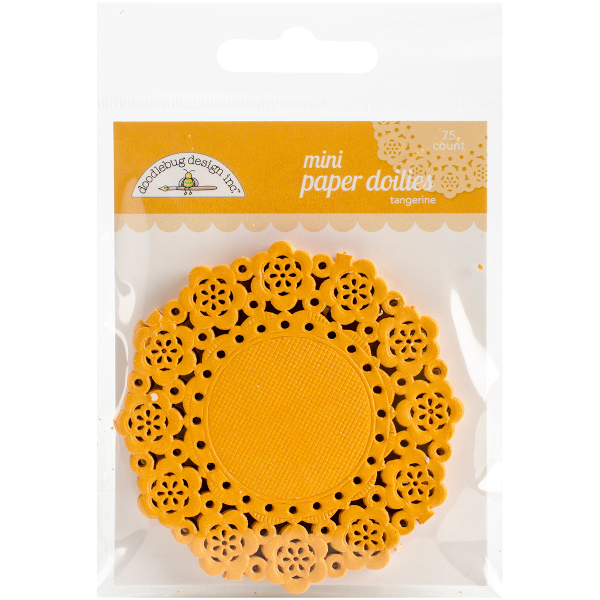 Doodlebug Mini Doilies 3" 75/Pkg - Tangerine