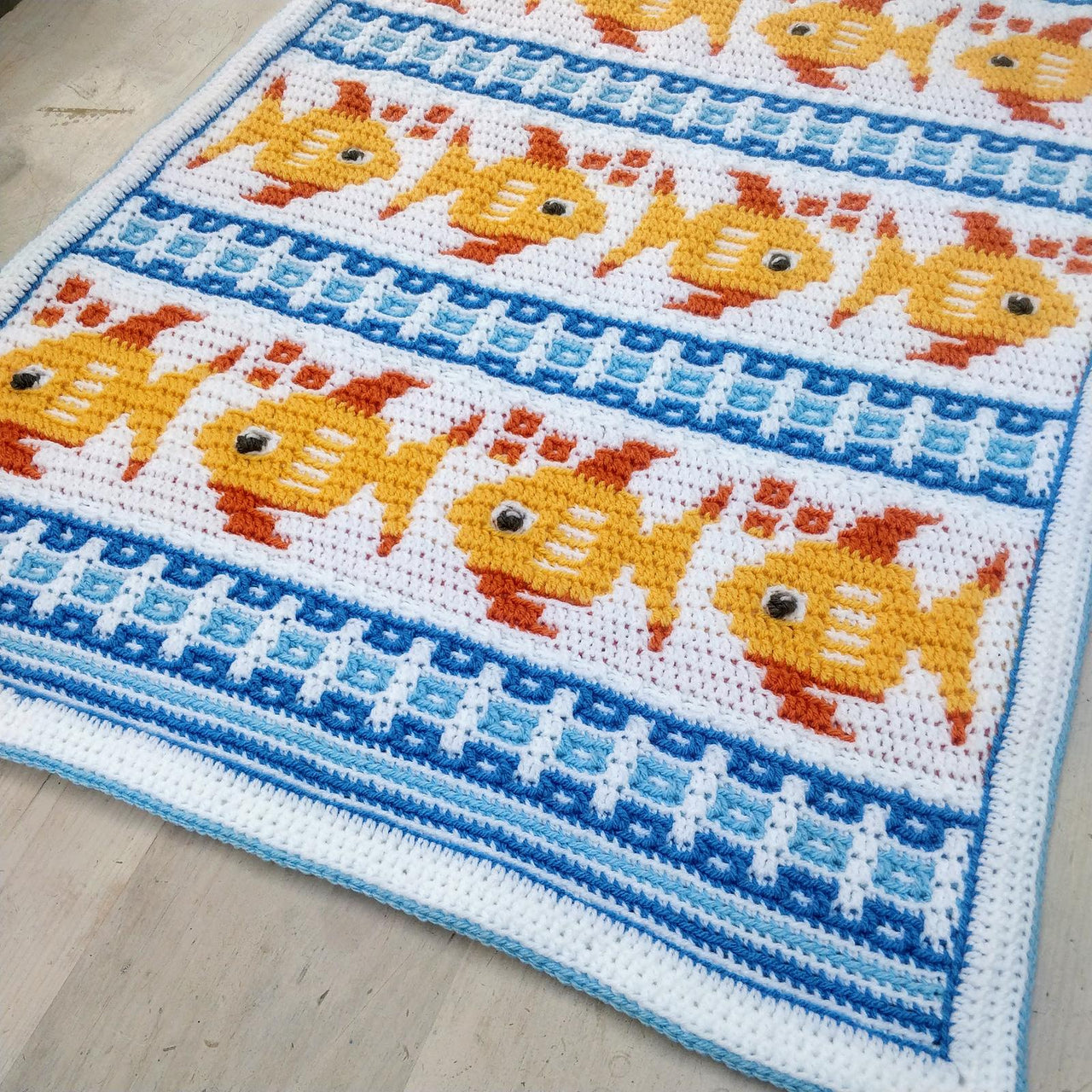 Fish Tails Mosaic Blanket