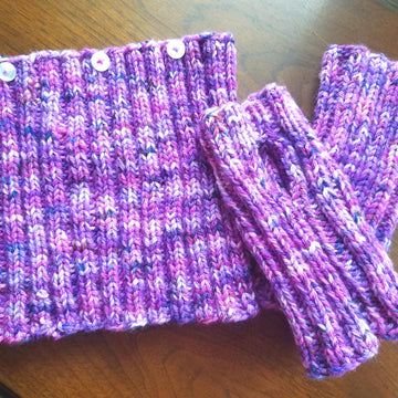 One Skein Wonder Fingerless Gloves and Neckwarmer/Earwarmer Set