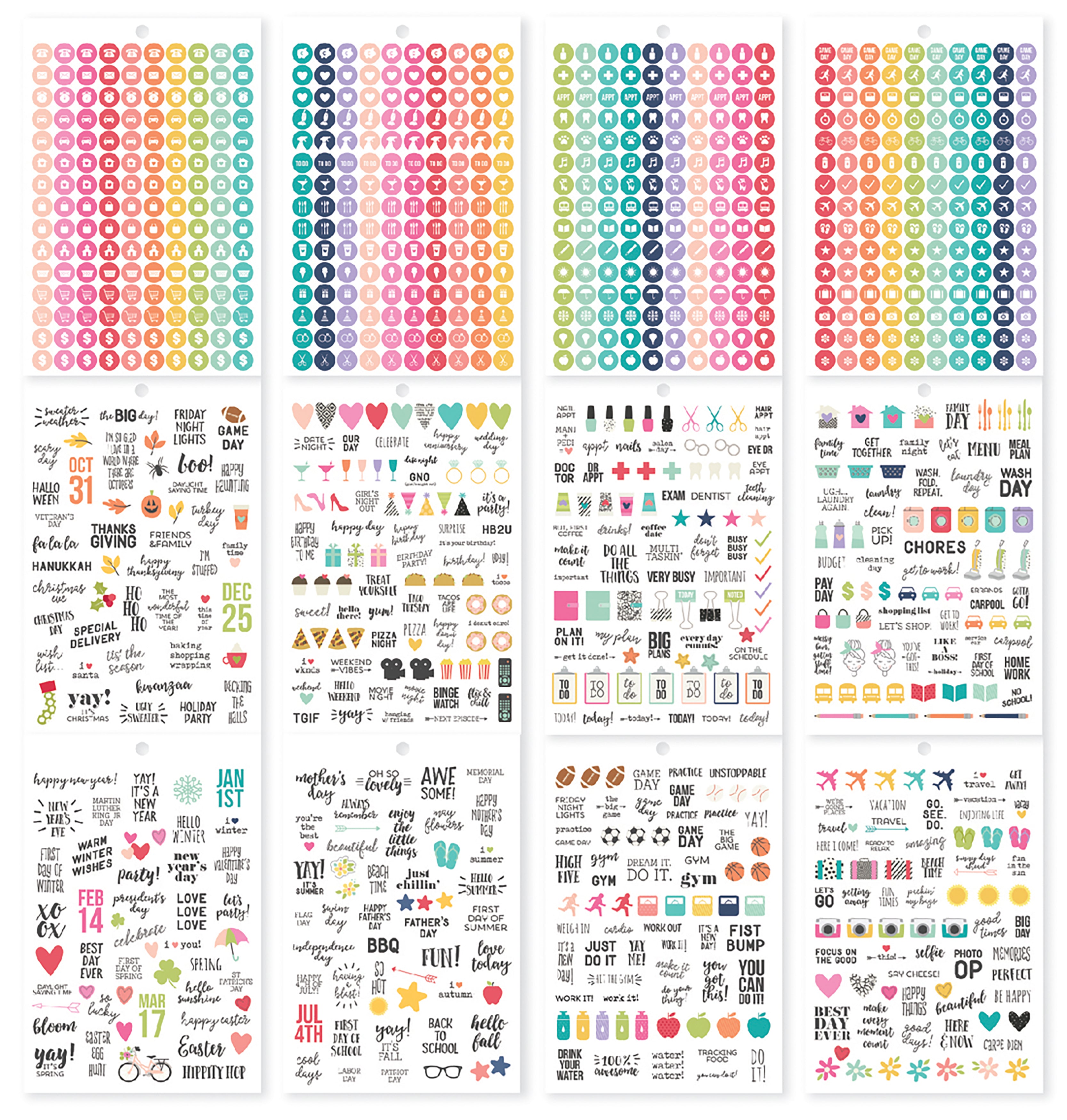 Carpe Diem A5 Planner Sticker Tablet - Calendar, 1138/Pkg