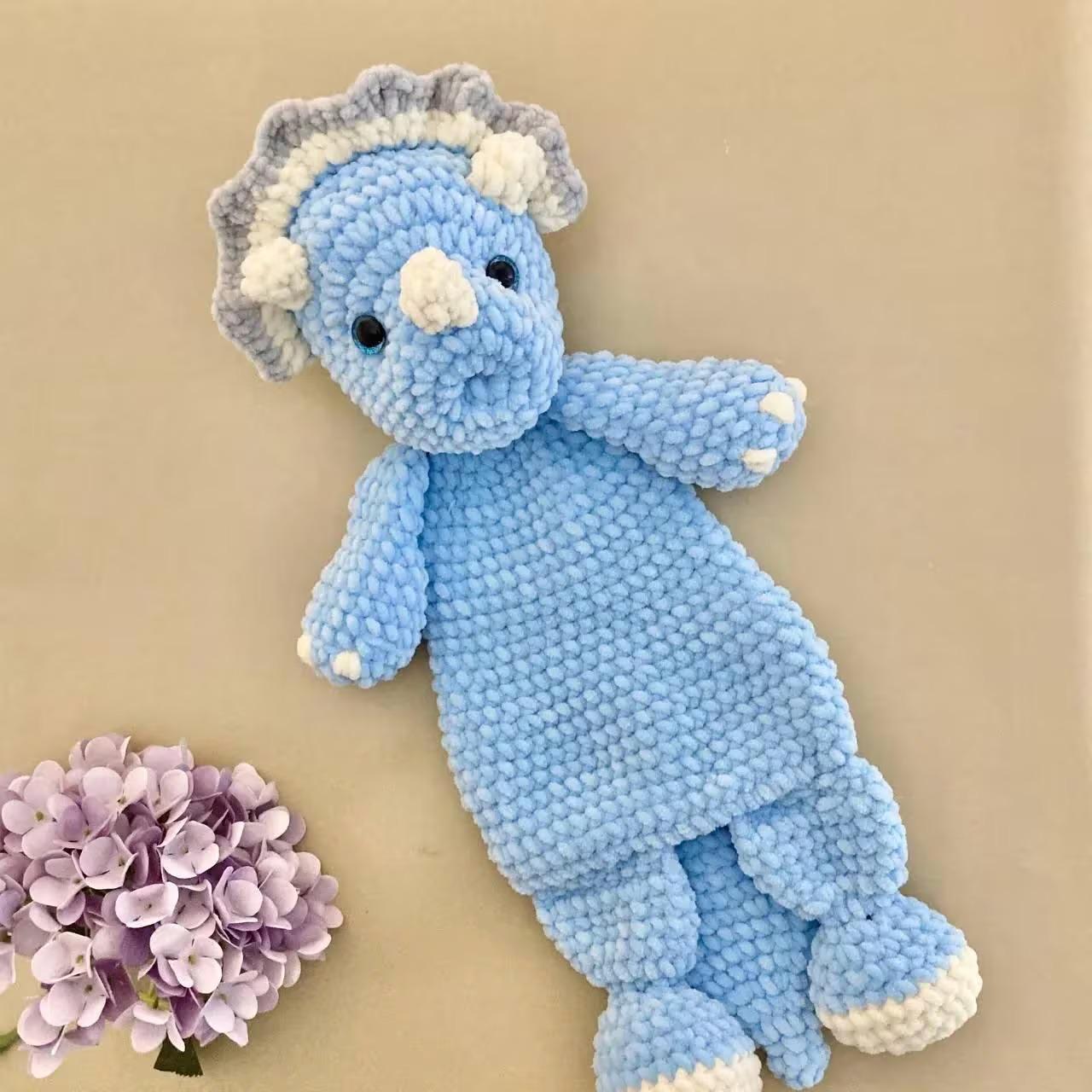 Sweetiesaur Triceratops Lovey Crochet Pattern