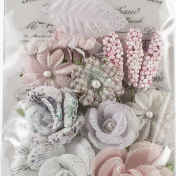 Prima Marketing Fabric Flowers - Fragrand Symphony/Lavender Frost, 14/Pkg