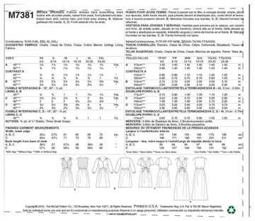 McCall's Misses' Pleated Dresses with Optional Front-Tie M7381 - Sewing Pattern