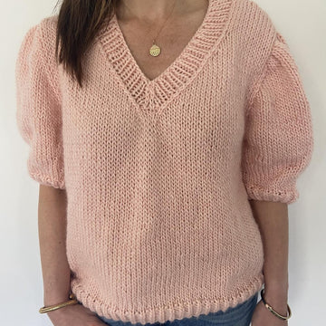 Puff Sleeve V Neck