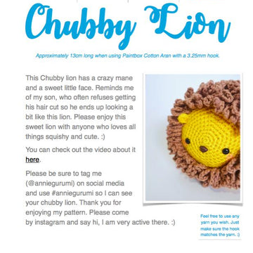 Chubby Lion Amigurumi
