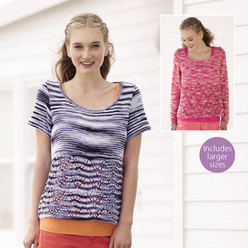 Long and Short Sleeved Sweaters in Sirdar Cotton Prints DK - 7943 - Downloadable PDF