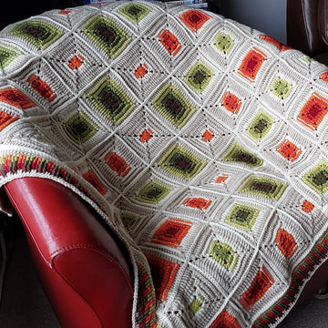 Retro Squares Afghan - UK terms