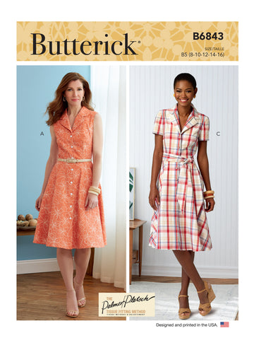 Butterick Misses' Shirtdresses & Sash B6843 - Sewing Pattern