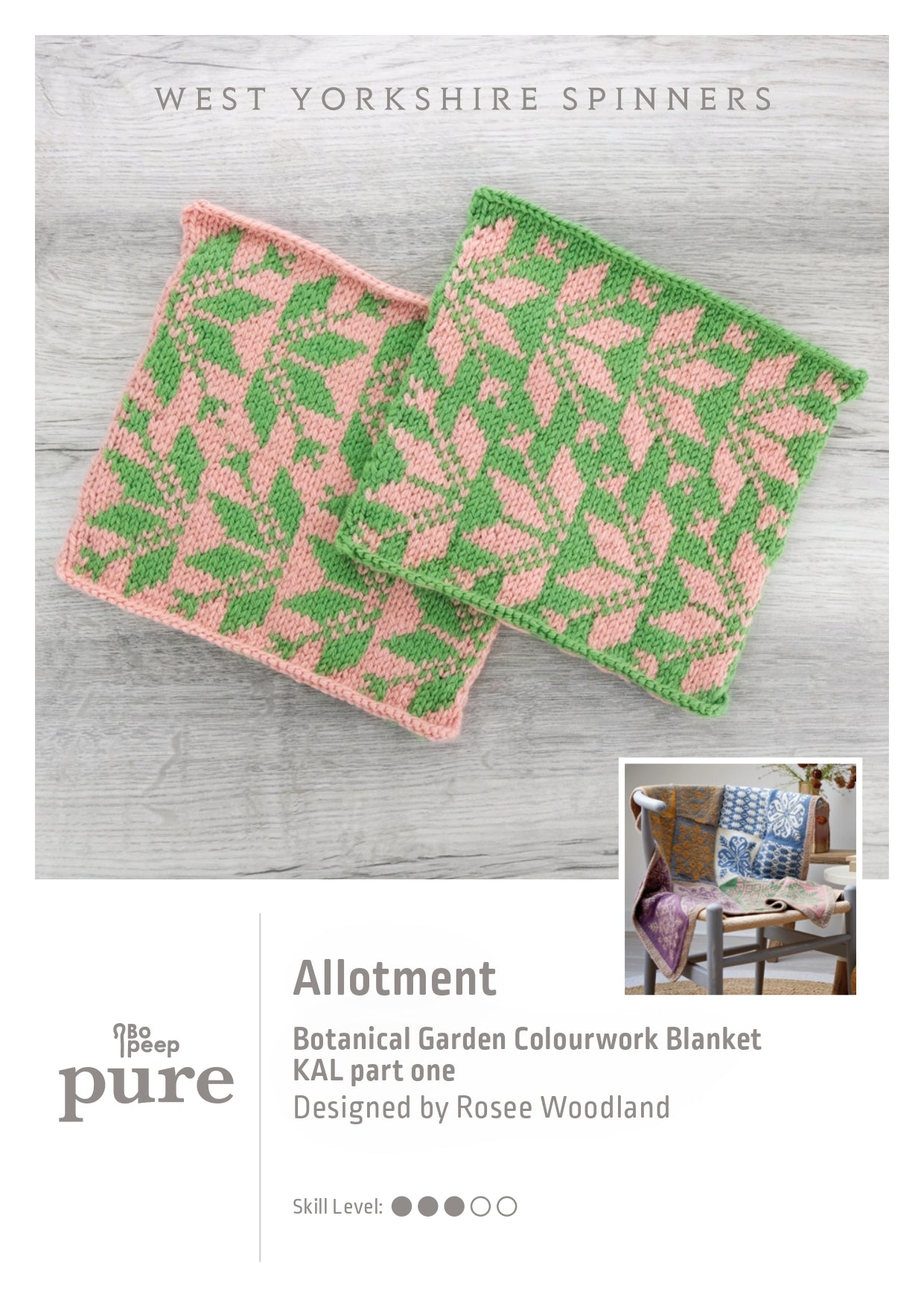 Bo Peep Pure Botanical Garden Blanket KAL - Allotment in West Yorkshire Spinners - WYSKAL01A - Downloadable PDF