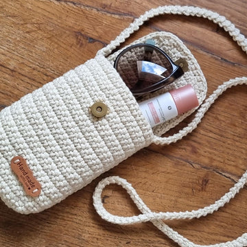 Mobile phone crossbody shoulder bag crochet pattern T10