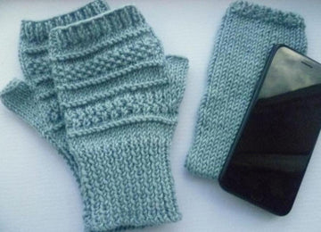 Sampler Mittens and Phone Cosy