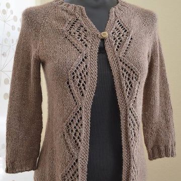 #175 Diamonds and Lace Top-Down Cardigan