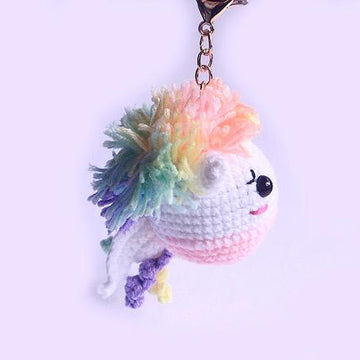 Winny Unicorn Crochet Pattern, Rainbow Unicorn, Bag Charm,