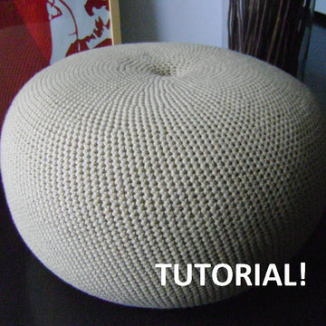 3 Crochet Pouf Floor Cushion/Footstool Tutorials and 1 Pouf Pattern