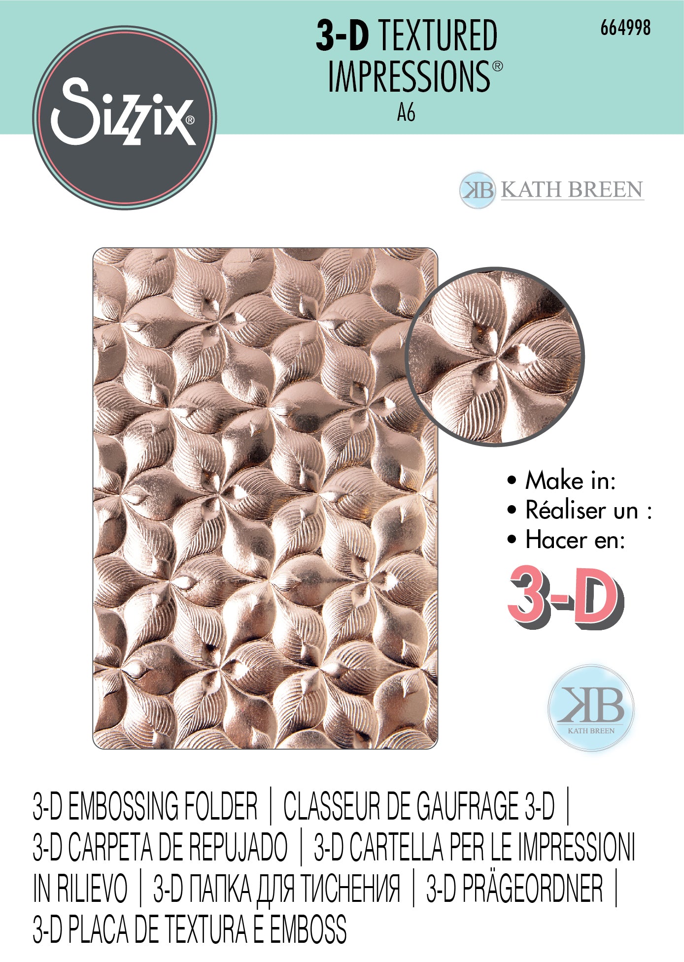 Sizzix 3-D Textured Impressions Embossing Folder - Organic Petals by Kath Breen