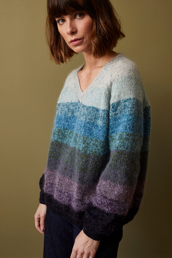 Brampton - Jumper Knitting Pattern For Women in Debbie Bliss Fine Donegal & Angel by Debbie Bliss