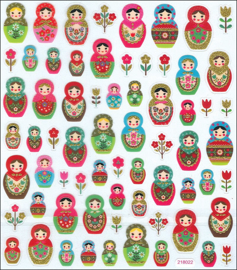 Tattoo King Sticker King Stickers - Russian Dolls Glitter