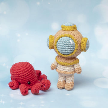 Diver and octopus