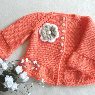 Knitting PATTERN Baby Jacket Garter Stitch Baby Girl Cardigan Scarlett