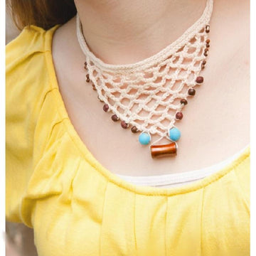 Crochet Necklace Pattern Beaded Lace Jewelry